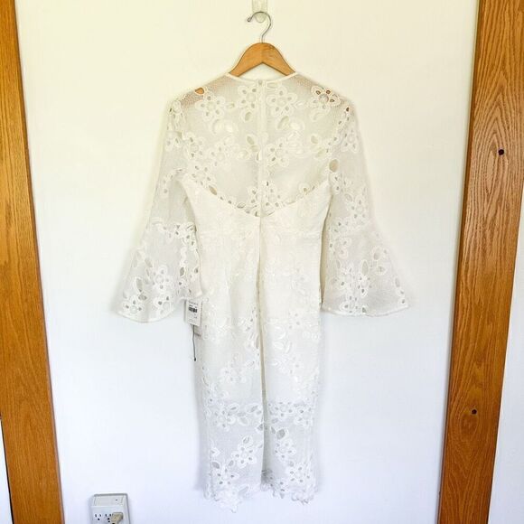 Bardot Women's Indra Ivory Crochet Lace Midi Dress - Picture 3 of 13